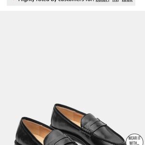 Steve Madden Black Leather Penny Loafers - Women's
